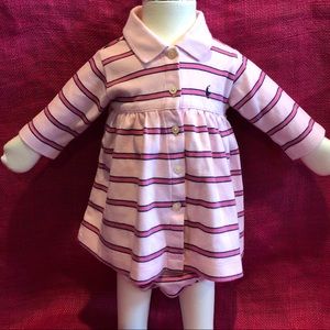 Ralph Lauren Pink Stripe Knit Dress -3 months